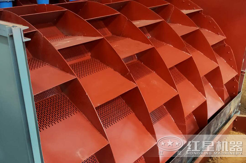 洗砂機(jī)篩網(wǎng)細(xì)節(jié)，篩出石粉、雜質(zhì)