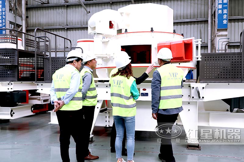 紅星人員陪同用戶參觀車(chē)間現(xiàn)場(chǎng)